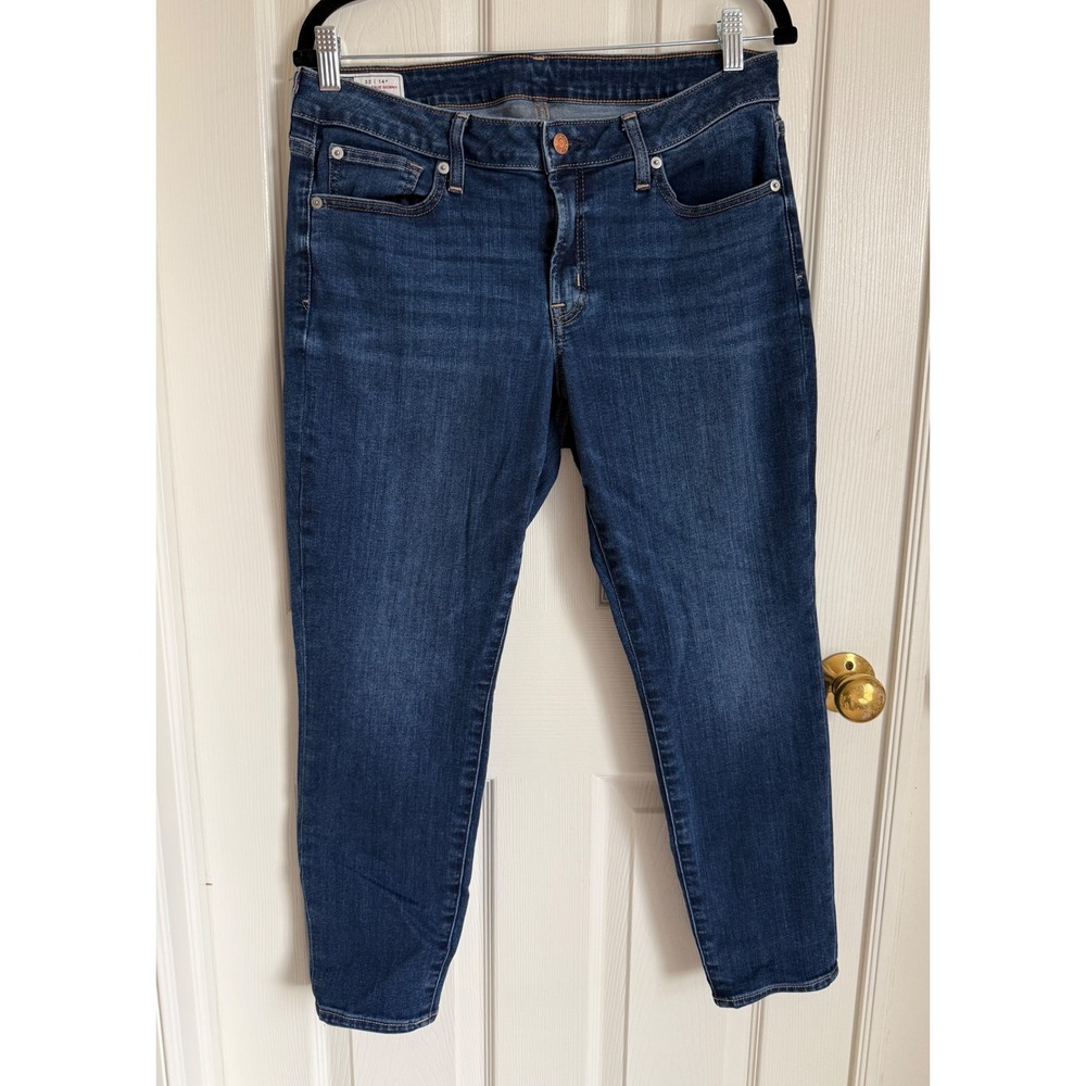 GAP Curvy True Skinny Mid Rise Dark Wash Denim Jeans Women's Size 14P
